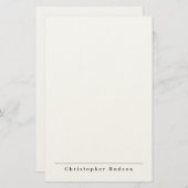 Zwart Wit Eenvoudig Minimaal Minimalistisch Briefpapier (Voorkant / Achterkant)