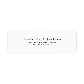Zwart & Wit Eenvoudig Minimalistisch Chic Trouwlab Etiket