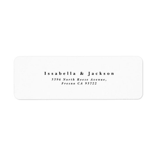 Zwart & Wit Eenvoudig Minimalistisch Chic Trouwlab Etiket (Voorkant)