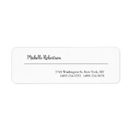 Zwart Wit Eenvoudig Minimalistisch Gepersonaliseer Etiket