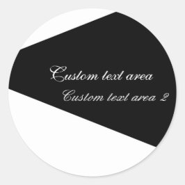 Zwart & Wit Eenvoudig Minimalistisch Klassiek Chic Ronde Sticker