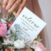 Zwart-wit eenvoudig minimalistisch script bruiloft programmakaart