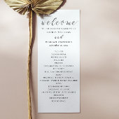 Zwart-wit eenvoudig minimalistisch script bruiloft programmakaart