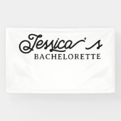 Zwart Wit Eenvoudig Modern Bachelorette Party Spandoek (Horizontaal)