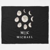 Zwart-wit Eenvoudig Modern Fleece Deken (Voorkant (Horizontaal))