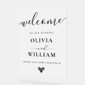 Zwart-wit Eenvoudig Modern Frosted Wedding Sign Acryl Bord (Hoek)