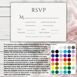 Zwart & Wit Eenvoudig Modern Huwelijk RSVP Kaartje