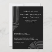 Zwart-wit Eenvoudig Modern Minimaal Geometrisch Kaart (Voorkant)