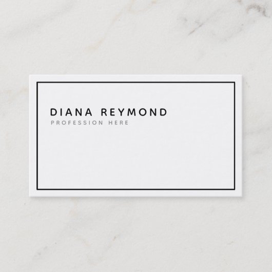 zwart-wit, eenvoudig modern, minimaal visitekaartje (Voorkant)