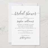 Zwart-wit eenvoudig modern script vrijgezellenfees kaart (Voorkant)