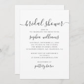 Zwart-wit eenvoudig modern script vrijgezellenfees kaart (Voorkant / Achterkant)