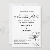 Zwart-wit Eenvoudig Modern Sla de datum Save The Date (Voorkant)