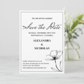 Zwart-wit Eenvoudig Modern Sla de datum Save The Date (Staand voorkant)
