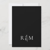 Zwart Wit Eenvoudig Monogram Ampersand Wedding Kaart (Achterkant)