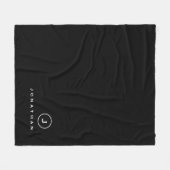 Zwart & Wit | Eenvoudig monogram MEDA en naam Fleece Deken (Voorkant (Horizontaal))