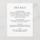 Zwart Wit Eenvoudig Monogram Trouwdetails Informatiekaartje (Voorkant)