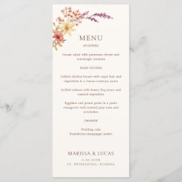 Zwart Wit Eenvoudig Monogram Trouwmenu Menu