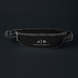Zwart-wit Eenvoudig Monogram Volledige Naam Heuptasje<br><div class="desc">Zwart-wit Eenvoudig Monogram Volledige Naam Gepersonaliseerde Fanny Pack</div>