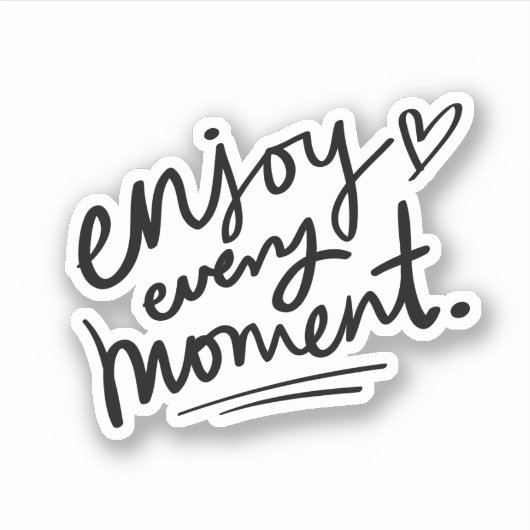 Zwart Wit Eenvoudig Motivatie Quote Sticker (Voorkant)