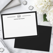 Zwart Wit Eenvoudig Naam Zakelijk Logo Briefpapier