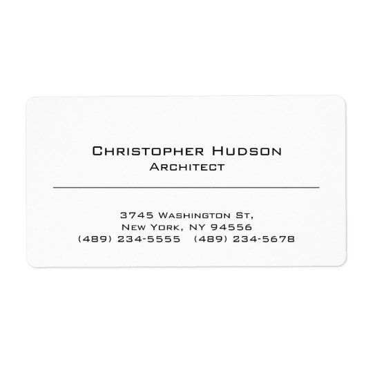 Zwart Wit Eenvoudig Ongecompliceerd Etiket (Voorkant)