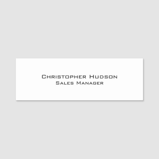 Zwart wit, eenvoudig papier naamplaatje (Voorkant)