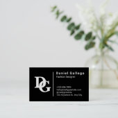 Zwart-wit Eenvoudig persoonlijk Visitekaartje (Staand voorkant)