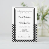 Zwart-wit eenvoudig save the date (Staand voorkant)