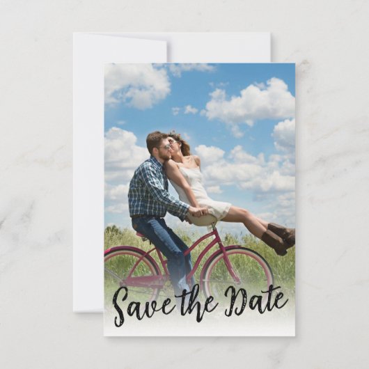 Zwart-wit eenvoudig save the date (Achterkant)