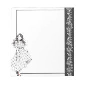 Zwart-wit Eenvoudig Schattige Anime Boho Notitiebl Notitieblok (Voorkant)