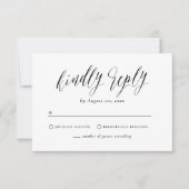 Zwart & Wit Eenvoudig Schrifttype Calligrafie Brui RSVP Kaartje (Voorkant)