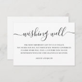 Zwart-wit eenvoudig script bruiloft wensend goed informatiekaartje (Voorkant / Achterkant)