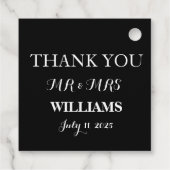 Zwart-wit Eenvoudig Script Minimalistische bruilof Bedankjes Labels (Achterkant)