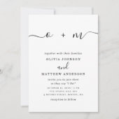 Zwart-wit eenvoudig script minimalistische bruilof kaart (Voorkant)