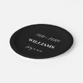 Zwart-wit Eenvoudig Script Minimalistische bruilof Papieren Bordje (Gekanteld)