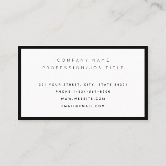 Zwart-wit Eenvoudig Script Monogram Minimalistisch Visitekaartje (Achterkant)