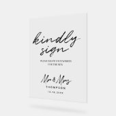 Zwart wit Eenvoudig script voor weduwschap Acryl Bord (Hoek)