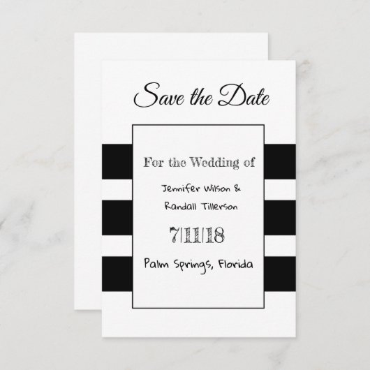 Zwart-wit, eenvoudig, sparen de kaarten van de Dat (Voorkant / Achterkant)