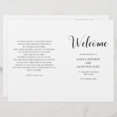 Zwart-wit eenvoudig trouwprogramma gevouwen (Voorkant / Achterkant)