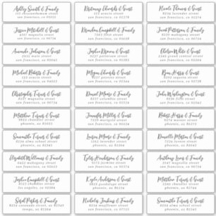 Zwart-wit Eenvoudig Weddenschap Adres Sticker