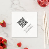 Zwart & Wit Eenvoudig Zakelijk QR-code Promotionee Servet (Insitu)