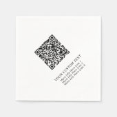 Zwart & Wit Eenvoudig Zakelijk QR-code Promotionee Servet (Voorkant)