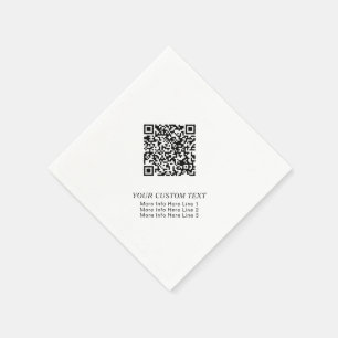 Zwart & Wit Eenvoudig Zakelijk QR-code Promotionee Servet