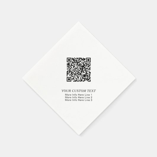 Zwart & Wit Eenvoudig Zakelijk QR-code Promotionee Servet (Hoek)