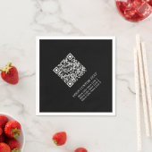 Zwart & Wit Eenvoudig Zakelijk QR-code Promotionee Servet (Insitu)
