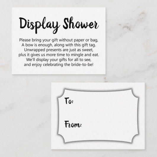 Zwart-wit, eenvoudig, zonder omloop, Vrijgezellenf Informatiekaartje (Voorkant / Achterkant)