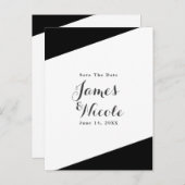 Zwart-wit Eenvoudige afbeelding legant Opslaan Dat Aankondigingskaart (Voorkant / Achterkant)