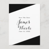 Zwart-wit Eenvoudige afbeelding legant Opslaan Dat Aankondigingskaart (Voorkant)