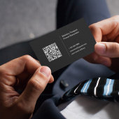 Zwart-wit eenvoudige basis minimalistische QR-code Visitekaartje