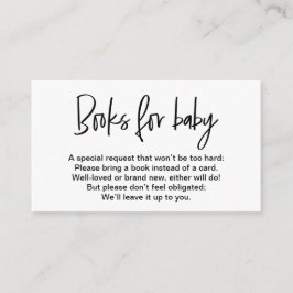 Zwart wit eenvoudige Boeken voor baby aanvraag Informatiekaartje